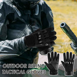 Black Men's Motorcycle Tactical Gloves with Knuckle Protection, Breathable Mesh Vents, Non-Slip Silicone Palm, Touchscreen Fingertips for Riding and Training In Australia - Darrahopens