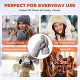 Black Thick Fleece Lined Insulated Mittens for Women, Crochet Knit Design with Inner Fleece Lining, Button Fastening Stretchy Fit for Cold Weather In Australia - Darrahopens