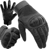 Black Tactical Military Gloves with Touchscreen Compatibility, Reinforced Nylon Construction with Non-Slip Panels and Adjustable Velcro Cuffs Size L In Australia - Darrahopens