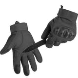Black Tactical Military Gloves with Touchscreen Compatibility, Reinforced Nylon Construction with Non-Slip Panels and Adjustable Velcro Cuffs Size L In Australia - Darrahopens