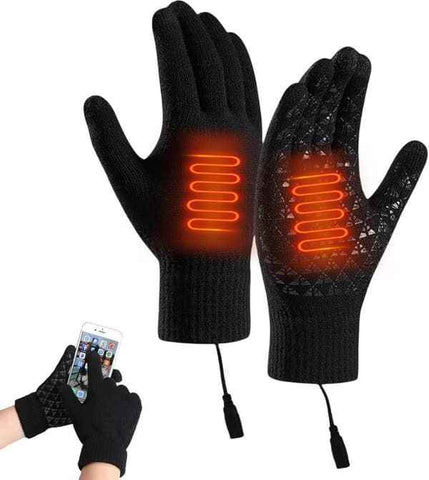 USB Heated Gloves with Touchscreen and Removable Heating Core, Fast Heating Anti-Slip Acrylic Knit for Winter Sports and Outdoor Activities, Requires 5V2A Power In Australia - Darrahopens