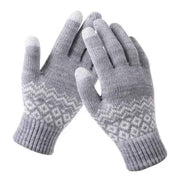 CDQ Thickened Winter Jacquard Gloves for Women, Touchscreen Compatible Double Woven Warm Knit with Elastic Cuffs, Machine Washable for Cold Weather In Australia - Darrahopens