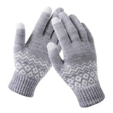 CDQ Thickened Winter Jacquard Gloves for Women, Touchscreen Compatible Double Woven Warm Knit with Elastic Cuffs, Machine Washable for Cold Weather In Australia - Darrahopens