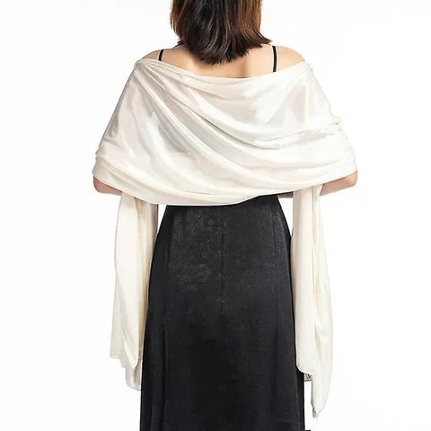 Satin Solid Evening Wrap Wedding Shawl Shrug Bolero for Women, 200x70 cm Plain Weave Polyester, Elegant Medium Length Design for Formal Events In Australia - Darrahopens