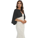 Chiffon Capelet Shawl Wrap for Women Evening Dress Wedding, Button Front Lightweight Flowing Design with Two Wearing Styles, Hand Wash Cold for Easy Care In Australia - Darrahopens