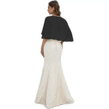 Chiffon Capelet Shawl Wrap for Women Evening Dress Wedding, Button Front Lightweight Flowing Design with Two Wearing Styles, Hand Wash Cold for Easy Care In Australia - Darrahopens