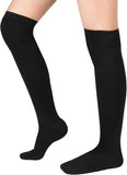 Thigh High Compression Socks for Women Men 15-21 mmHg Closed Toe, Level 1 Support for Edema Pregnancy, Breathable Polyester with Non-Slip Cuffs for All-Day Wear