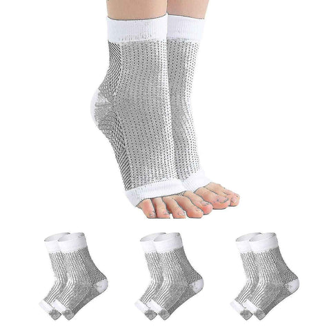 White Neuropathy Socks 3 Pairs L/XL, Soothing Compression for Neuropathy Pain Tendinitis Plantar Fasciitis, Breathable Nylon with Thermal Support for Ankle Relief In Australia - Darrahopens