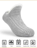 Gray Warm Non-Slip Knitted Thick Lined Cozy Winter Slippers for Women and Men, One Size Fits Most with Silicone Grips, Perfect for Home and Indoor Use In Australia - Darrahopens