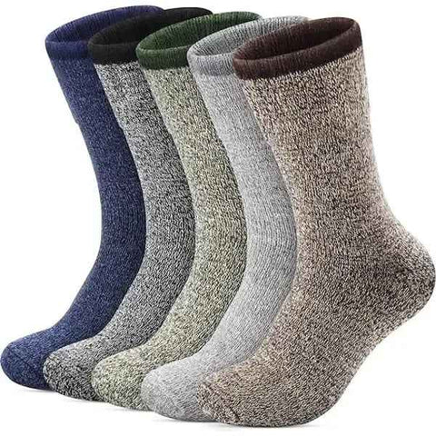 Men's Warm Wool Thermal Socks Pack, Thick Hiking Crew Boot Socks with Soft Breathable Fabric, Size UK 6-11 for Winter Outdoor Casual Wear In Australia - Darrahopens