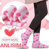 Pink Thick Plush Cozy Winter Socks for Women, Pack of Pairs with Fuzzy Warm Lining, Soft Breathable Fabric for US 5-10, Perfect for Slipper and Outdoor Wear