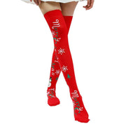 Christmas Over Knee and Thigh High Warm Socks, 70 cm Length Cozy Polyester Knit, Festive Design for Holiday Parties and Cold Weather Wear In Australia - Darrahopens