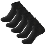 Black Bamboo Socks 5-Pack with Comfort Elastic, Soft Breathable 95% Bamboo 5% Spandex, Naturally Antibacterial Moisture-Wicking for Men and Women EU 38-44 In Australia - Darrahopens