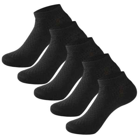 Black Bamboo Socks 5-Pack with Comfort Elastic, Soft Breathable 95% Bamboo 5% Spandex, Naturally Antibacterial Moisture-Wicking for Men and Women EU 38-44 In Australia - Darrahopens
