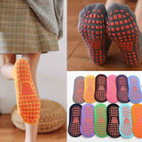 Gray Anti-Slip Trampoline Socks for Parent-Child Use, Cotton Polyester Spandex with Silicone Dots, Elastic Sports Socks for Kids 5-11 Years Old In Australia - Darrahopens