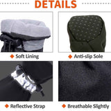 Black Dog Boots Paw Protectors with Reflective Straps, Non-Slip Nylon Cotton Shoes 4 Pieces for Small Medium Dogs, Adjustable Sizes 4-7 for Outdoor Walking In Australia - Darrahopens