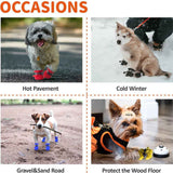Black Dog Boots Paw Protectors with Reflective Straps, Non-Slip Nylon Cotton Shoes 4 Pieces for Small Medium Dogs, Adjustable Sizes 4-7 for Outdoor Walking In Australia - Darrahopens