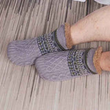 Gray Warm Cozy Fleece Socks with Anti-Slip Sole, Indoor Slipper Socks for Men and Women, Breathable Cotton Blend Size 43-45 for Cold Weather Comfort In Australia - Darrahopens