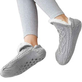 Gray TS-Knitted Velvet Wool Anti-Slip Slippers for Home, V-Shaped Comfort Fit, Size 35-39 with Non-Slip Sole for Yoga Travel and Office Use In Australia - Darrahopens