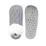 Gray TS-Knitted Velvet Wool Anti-Slip Slippers for Home, V-Shaped Comfort Fit, Size 35-39 with Non-Slip Sole for Yoga Travel and Office Use In Australia - Darrahopens