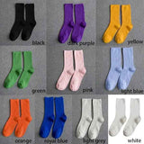 Dark Purple Harajuku Pile Tube Socks for Women, 80% Cotton Nylon Blend, Boots Cosplay Gothic Japanese Style, Size 34-42 EUR with Thick Cushion