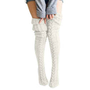 White Warm Knitted Knee High and Thigh High Socks, Super Soft Wool Blend 75 cm Length, Machine Washable Perfect for Autumn Winter with Skirts and Dresses In Australia - Darrahopens