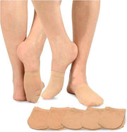 Beige Fine Cotton Toe Socks 5 Pairs, Invisible Half Socks with Non-Slip Silicone Seamless Design for Sandals Dress Shoes and Yoga, One Size for Women In Australia - Darrahopens