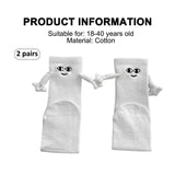 White and Black Magnetic Couple Socks 2 Pairs, Cute Hand-Holding Design with Magnets, Soft Breathable Cotton for Fun Gifts and Party Favors In Australia - Darrahopens