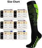 Unisex Knee-High Compression Socks 6 Pairs for Running Sports Travel Flying Cycling, 360-Degree Stretch Breathable L/XL with Upgraded Nylon for Muscle Support
