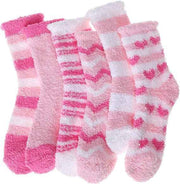Pink Thick Plush Winter Socks 6 Pairs for Women, Cozy Fuzzy Warm Lining Soft Breathable Fit US 5-10, Perfect for Slipper Christmas and Outdoor Wear In Australia - Darrahopens