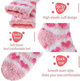 Pink Thick Plush Winter Socks 6 Pairs for Women, Cozy Fuzzy Warm Lining Soft Breathable Fit US 5-10, Perfect for Slipper Christmas and Outdoor Wear