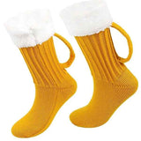 Beer Mug Socks Funny Knitted 3D Beer Handle Socks for Men, Winter Warm Floor Socks with Soft Cotton Blend, One Size 36-42 for Fun Gifts and Novelty Wear In Australia - Darrahopens