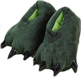 Green Plush Animal Paw Slippers for Men Women Kids, Fuzzy Dinosaur Claw Design with Non-Slip Sole, Cozy Warm House Slippers Size 40-43 for Indoor Comfort In Australia - Darrahopens