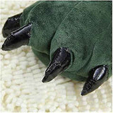 Green Plush Animal Paw Slippers for Men Women Kids, Fuzzy Dinosaur Claw Design with Non-Slip Sole, Cozy Warm House Slippers Size 40-43 for Indoor Comfort
