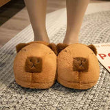 Cartoon Capybara Warm Soft Non-Slip Home Slippers for Women Men, Plush Rubber Sole One Size Fits 35-42, Cute Animal Design for Indoor Comfort In Australia - Darrahopens