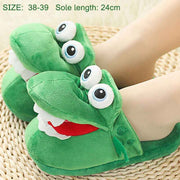 Cartoon Crocodile Cotton Slippers for Adults, Fun Opening Mouth Design with Memory Foam Insole, Non-Slip Soft Plush for Home 38-39 In Australia - Darrahopens