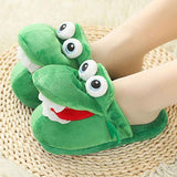 Cartoon Crocodile Cotton Slippers for Adults, Fun Opening Mouth Design with Memory Foam Insole, Non-Slip Soft Plush for Home 38-39 In Australia - Darrahopens