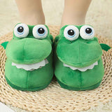 Cartoon Crocodile Cotton Slippers for Adults, Fun Opening Mouth Design with Memory Foam Insole, Non-Slip Soft Plush for Home 38-39 In Australia - Darrahopens
