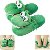 Cartoon Crocodile Cotton Slippers for Adults, Fun Opening Mouth Design with Memory Foam Insole, Non-Slip Soft Plush for Home 38-39 In Australia - Darrahopens