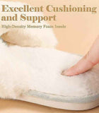 White Cross Strap Fluffy Open Toe Slippers for Women, Memory Foam Cushion Non-Slip Sole, Soft Plush Home Shoes Indoor Outdoor Size M In Australia - Darrahopens