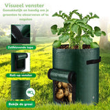 5 Pieces 38 L Grow Bags with Handles and Harvest Window, Breathable Planter Bags for Potatoes, Carrots and Vegetables, Green In Australia - Darrahopens