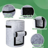 4 Pieces 38 L Grow Bags with Handles and Harvest Window, Breathable Planter Bags for Potatoes, Carrots and Vegetables, Green