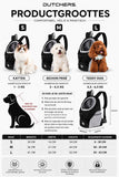 Pet Carrier Backpack with Breathable Mesh Panels, Safety Strap and Adjustable Shoulder Straps for Small Dogs and Cats, Black, Size S