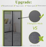 Magnetic Fly Curtain, Fiberglass Door Screen, Door Curtain, 210 x 91 cm, Black, with Energy-Efficient LED Illumination In Australia - Darrahopens