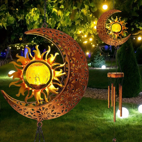 Magic Wind Chime, Solar moon and sun lighting, Outdoor lighting, Wind organ, Solar lighting, Solar garden lighting In Australia - Darrahopens