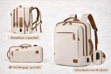 Women's Laptop Bag, 24L, Travel Bag, With charging port, Laptop compartment, Lockable drying compartment, Laptop backpack, Beige