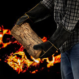 BBQ Gloves, Cowhide Leather, Heat Resistant up to 260°C, Barbecue Gloves, non slip Grip and Reinforced Palm, For Fireplace, Hearth and Grill