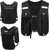 Lightweight Running Hydration Vest with Phone Holder, Multiple Pockets and Reflective Stripes for Cycling, Hiking and Horse Riding, Black In Australia - Darrahopens