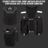 Lightweight Running Hydration Vest with Phone Holder, Multiple Pockets and Reflective Stripes for Cycling, Hiking and Horse Riding, Black