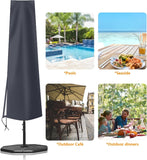 Waterproof 600D Parasol Cover with Zipper, Drawstring and Storage Pouch for Cantilever and Standing Parasols, Black, 190 x 50 x 30 cm In Australia - Darrahopens
